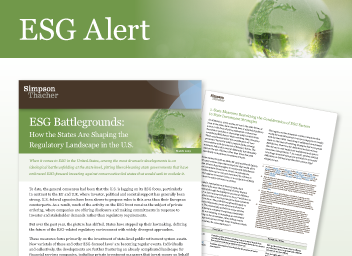 ESG Alert: ESG Battlegrounds: How the States Are Shaping the Regulatory Landscape in the U.S.