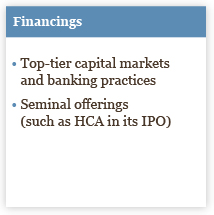 Financings: Top-tier capital markets and banking practices